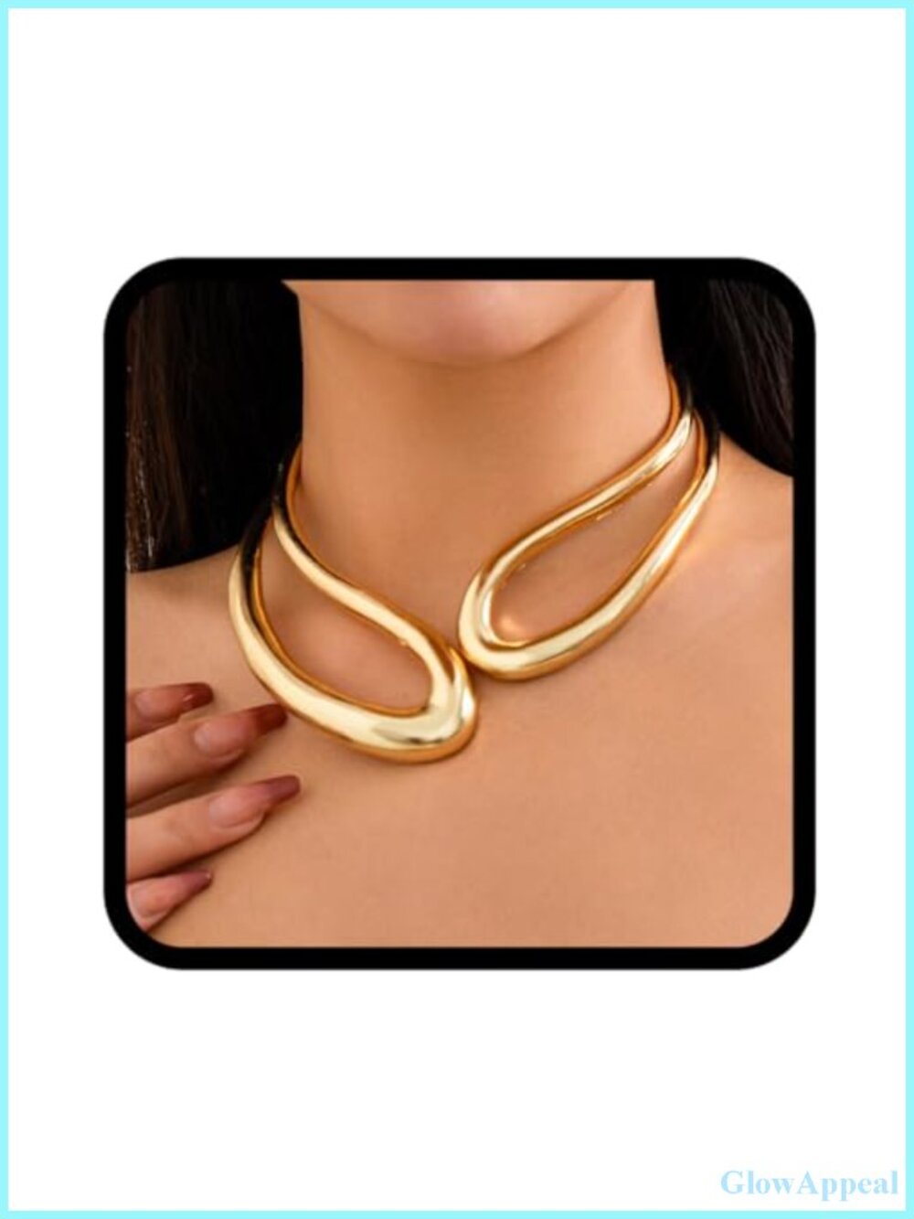 TWINKLEDE Chunky Gold Necklace Statement Choker Collar for Women